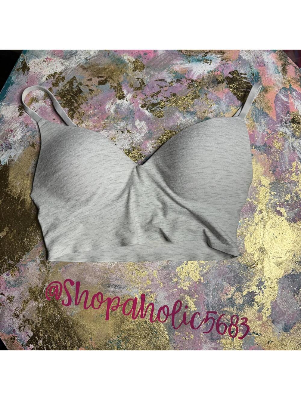 NWOT PINK by Victoria's Secret Gray Wireless Push Up Bra Size S